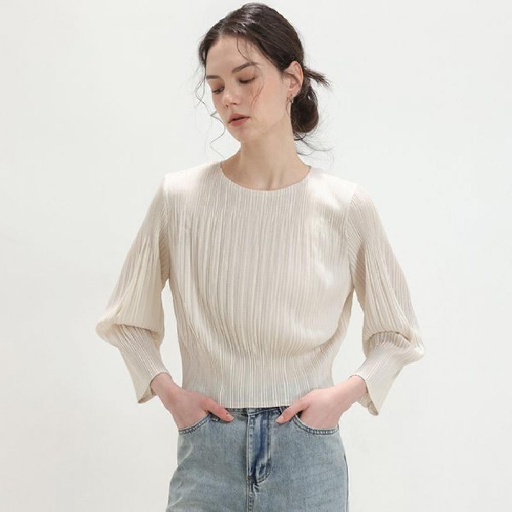 Leon Pleats Top FREE/Ivory