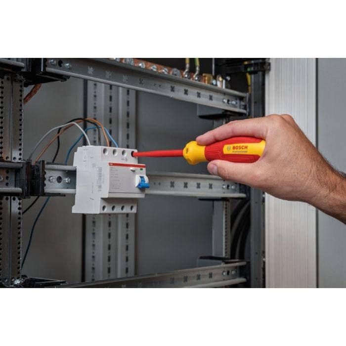 Tournevis VDE - BOSCH - TX25x100 - Isolé jusqu'a 1000 V - Élastomere thermoplastique - Antidérapant