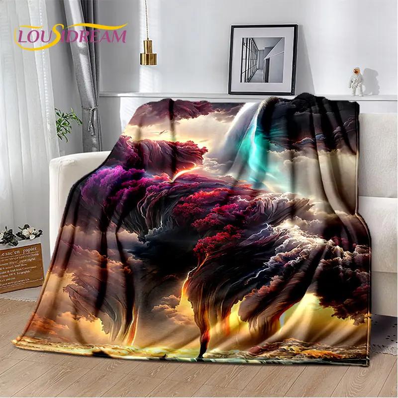 3D Natural ,Tornado, Cloud Soft Plush Blanket,Flannel Blanket Throw Blanket for Living Room Bedroom Bed Sofa Picnic Kids Office