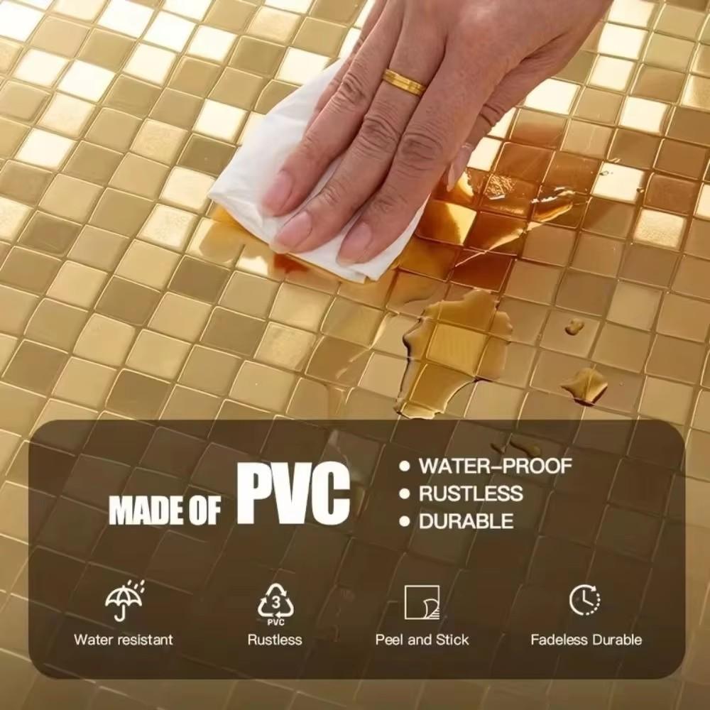 2.3mm Thick Metallic Self-Adhesive Wallpaper Waterproof Scratch-Resistant Vinyl Film Home Renovation, Living Room Bedroom Wall Decor