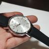 Used BULOVA AUTOMATIC Watch Silver Dial Black Band