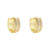 2026 New Micro-Paved Zircon Hoop Earrings Hollow Round Gold Plated Ear Buckles for Women