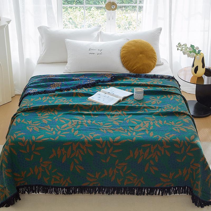 Japanese Throw Blanket Cotton Double Sided Sofa Cover Sofa Cushion Leisure Blanket Bedspread Four Seasons Cooling Quilt Sheet
