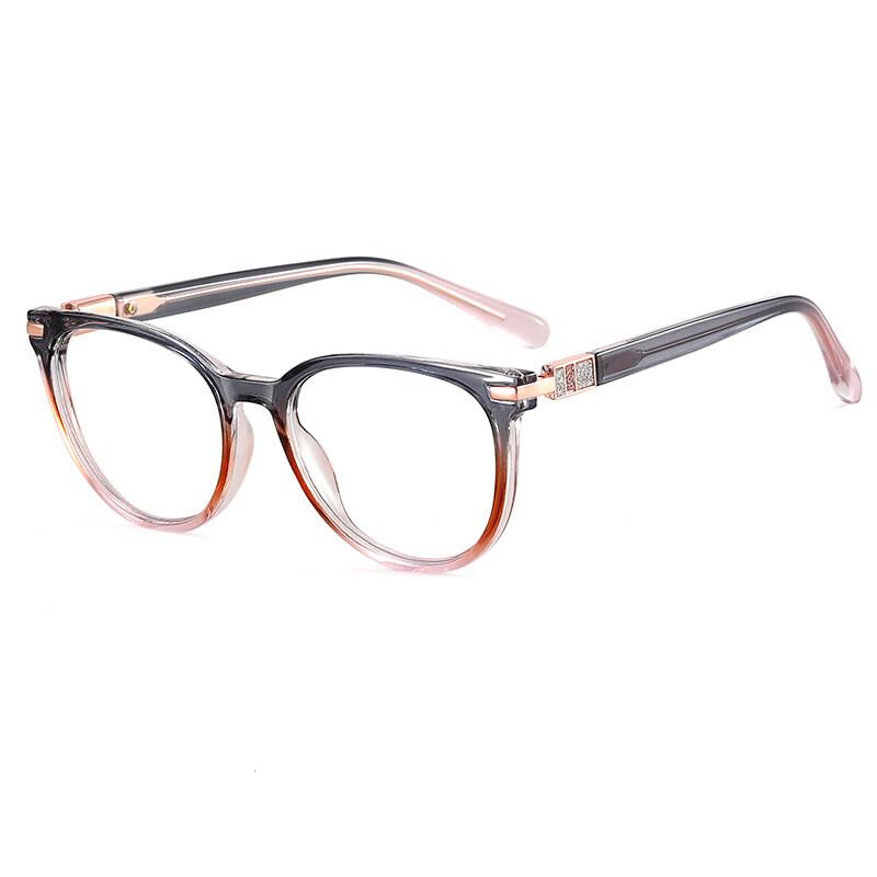 Retro Anti- Blue Lightweight Cat Eye TR90 Eyeglasses Female Luxury Brand Design Trend Prescription Optical Eye Eyeglasses Frames + 1 .5+2+3