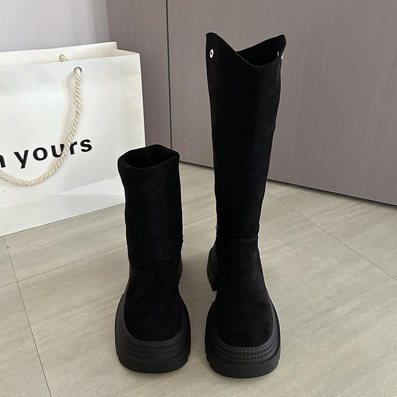 

Ботинки на толстой подошве, увеличивающие рост, два варианта носки, детские, 2025, новые, осенне-зимние, полусапоги, сапоги-чулки, высокие сапоги-рыцари 39 чёрный