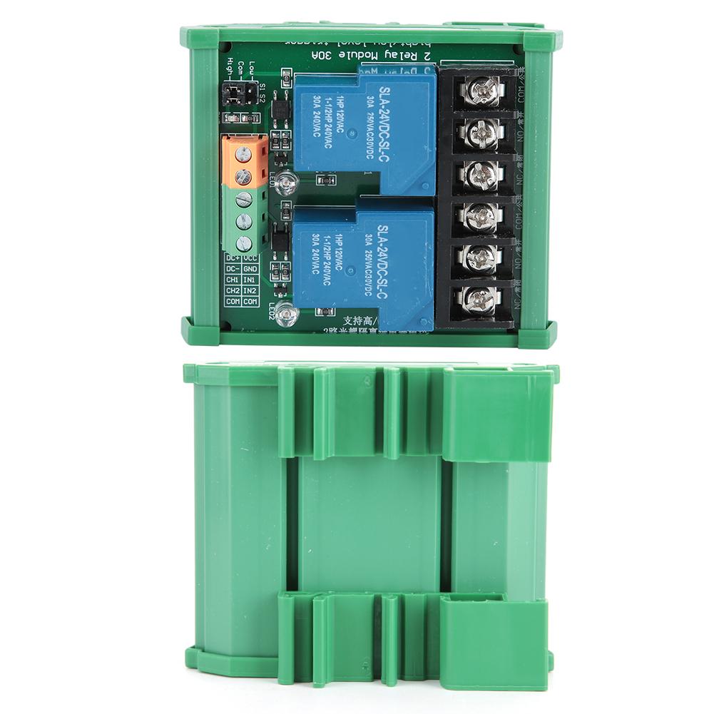 2-Kanal 30A 24V Relaismodul mit Optokoppler-Isolation, unterstützt Low/High-Level-Trigger