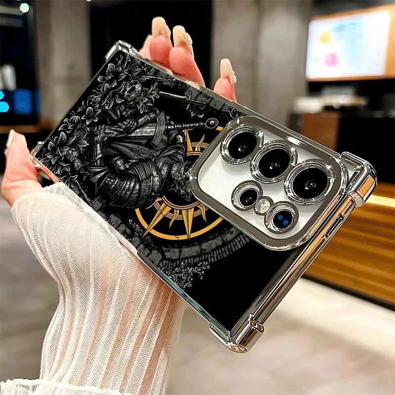 D-Dark S-Souls Game Plating Phone Case For Samsung Galaxy S24 S25 FE S26 Edge S23 Ultra S22 S21 Plus S20 Anti-Fall Airabag Cover
