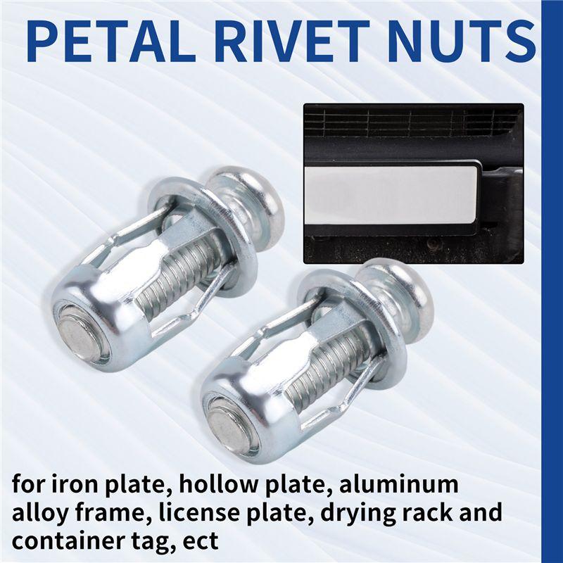 AAAF 20Pcs M 4 M5 M6 M8 Jack Nuts, Carbon Steel Expansion Screw Nut Fasteners For Securing Plate Frame Container Tag