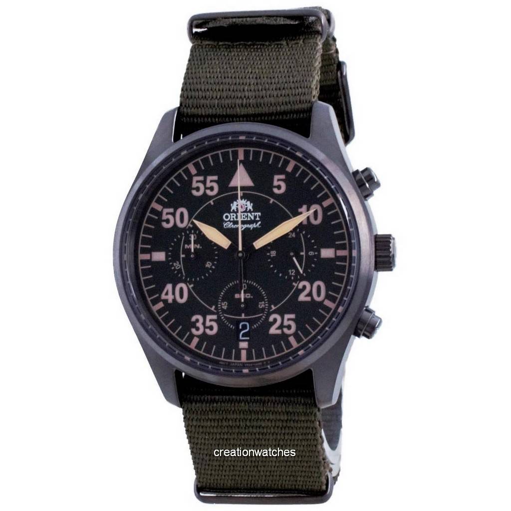 

Orient Спорт Полет Стиль Хронограф Зеленый Циферблат Кварцевые RA-KV0501E10B Мужские часы