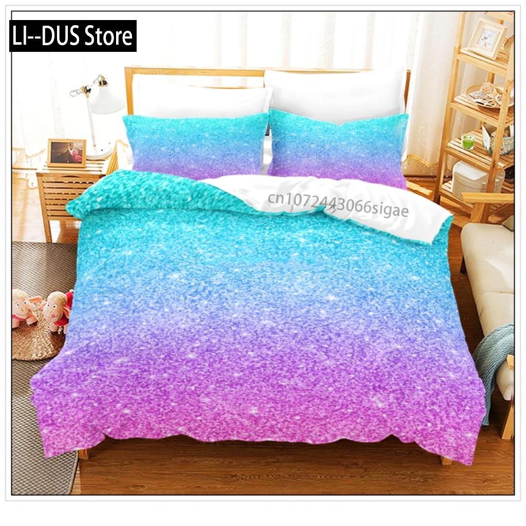 Colorful Star Sky Galaxy Bedding Set Scenery Space Duvet Cover Set Black Comforter Cover Milky Way Theme For Kids Teens Decor