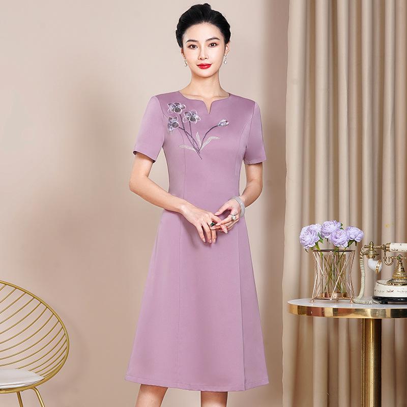 

Элегантное ципао на осень 2023 для молодых мам - Формальное платье для банкета по случаю свадьбы тещи XL