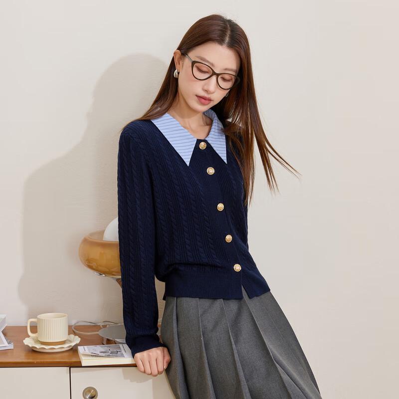 

Женский свитер Sancai большого размера, вязаный кабельным узором, имитация двух частей XL