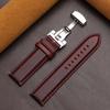 Handmade Cowhide Watch Strap 18mm 20mm 22mm Top-Grain Leather Leather Watch Band for Dw Butterfly Buckle Quick Release Wristband