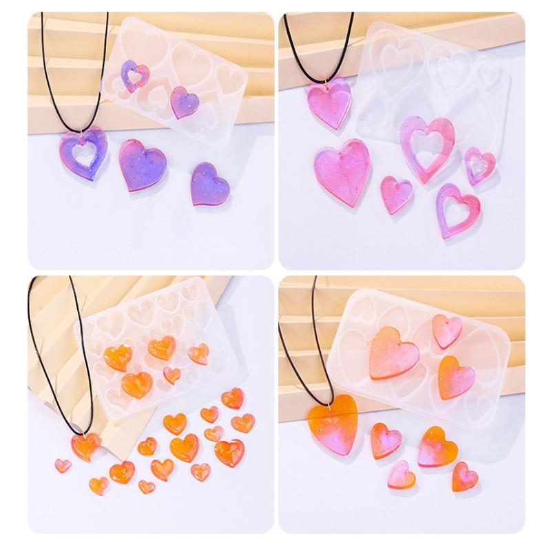 Heart Shape Earring Pendant Silicone Mold Diy Love Series Keychain Epoxy Resin Mold Valentine'S Day Jewelry Making Accessories