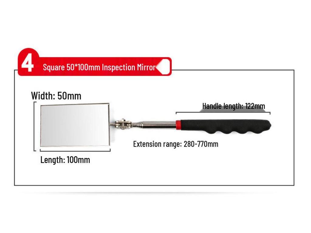 Universal Telescopic Undercarriage Inspection Mirror with Light for Car Repair