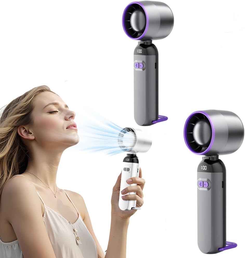 Turbo Fan Portable Handheld Fan 5 Gear Wind Battery Operated Personal Fans for Concerts Cruise Makeup for Outdoor Activities