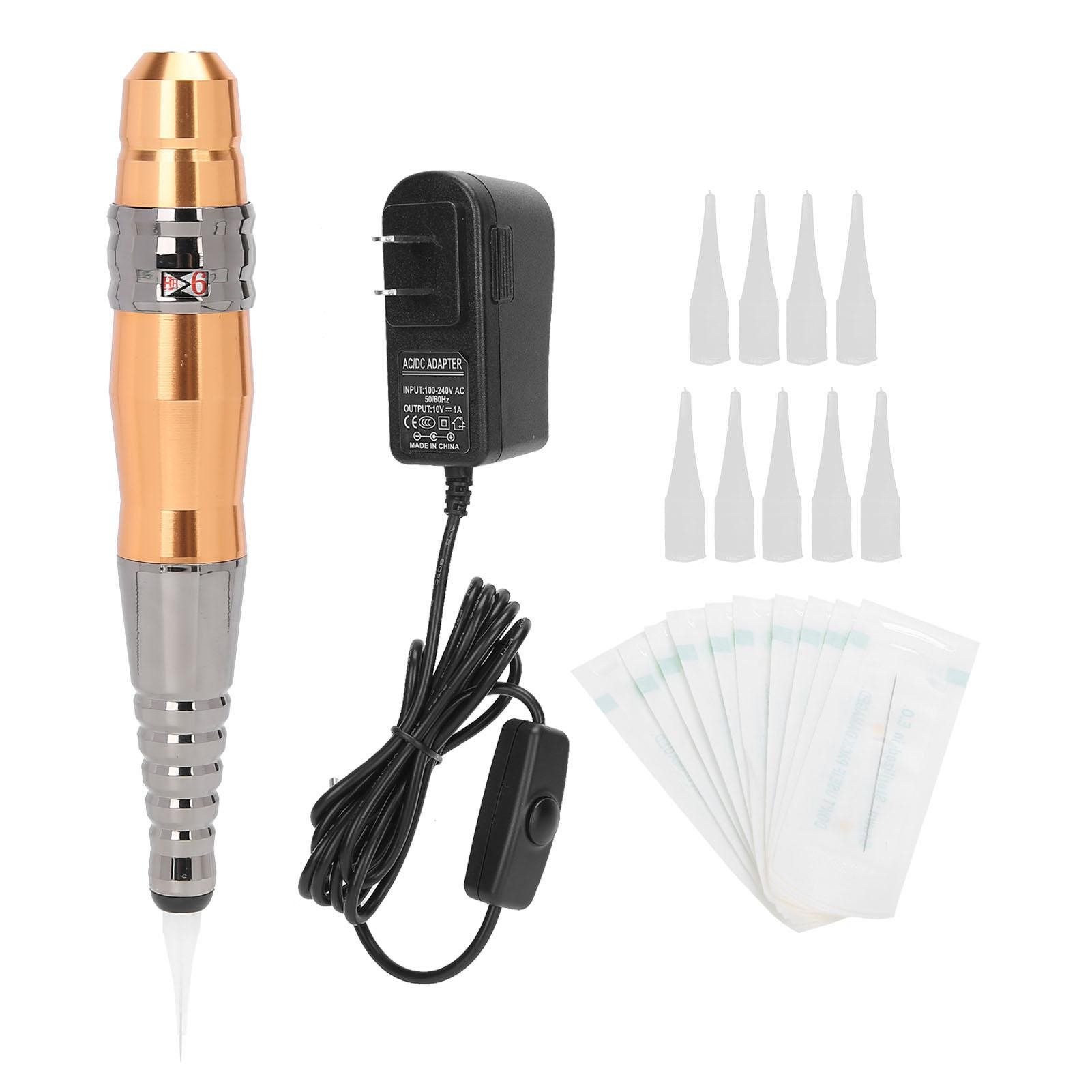 

Напівперманентний мікроблейдинг, ручка для брів, губ, тату-машинка, набір голок-ковпачків (Троянда червона ) US Plug