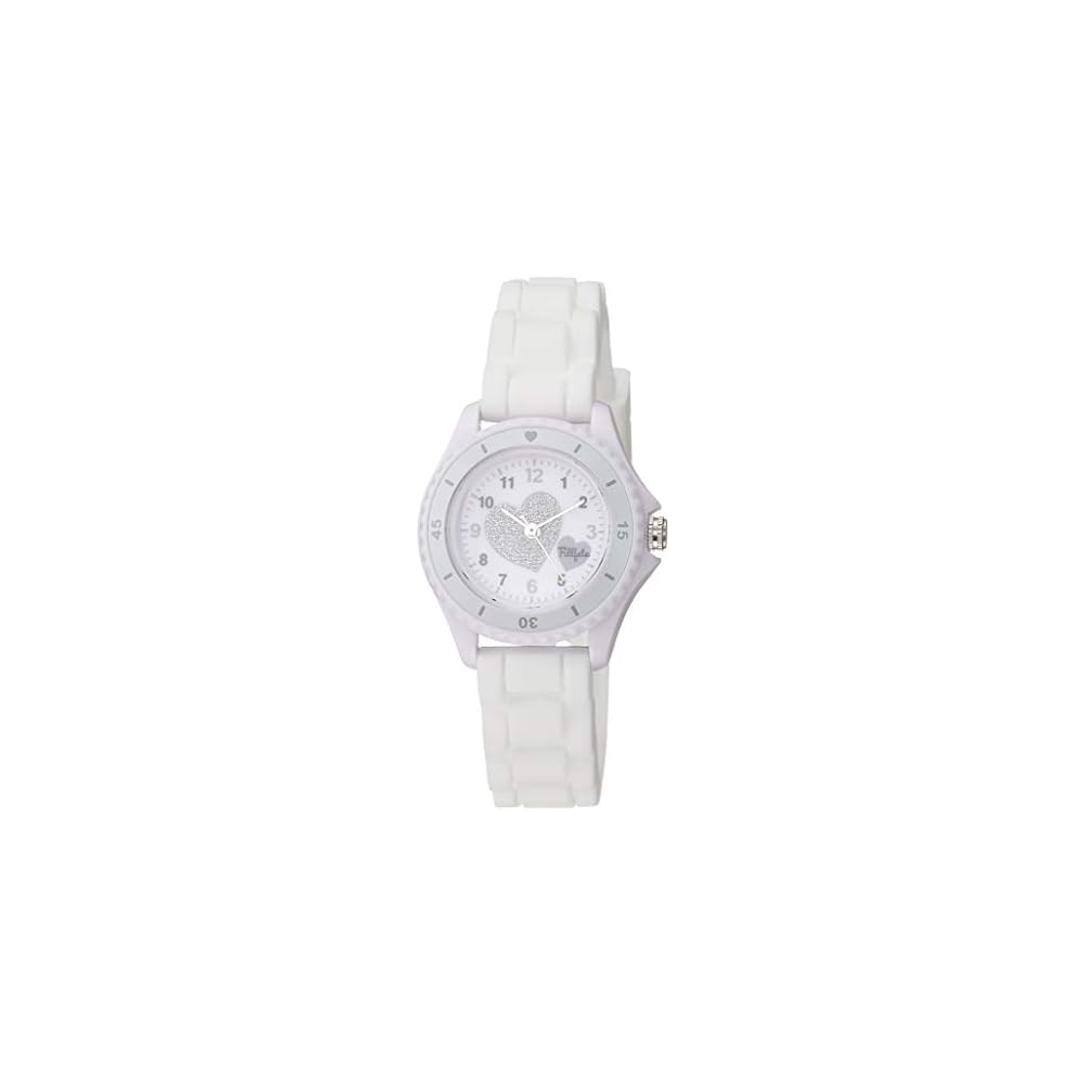 Fieldwork KDS008-1 Analog Watch for Girls White Dial with Glitter Silicone Strap Generic Watch