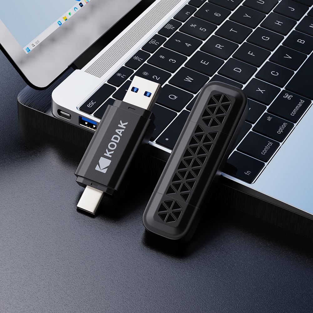 Kodak K143D USB Flash Drive Type C 32GB/64GB/128GB/256GB USB3.2 Pendrive High Speed Dual Memory Stick For Smartphone Laptop