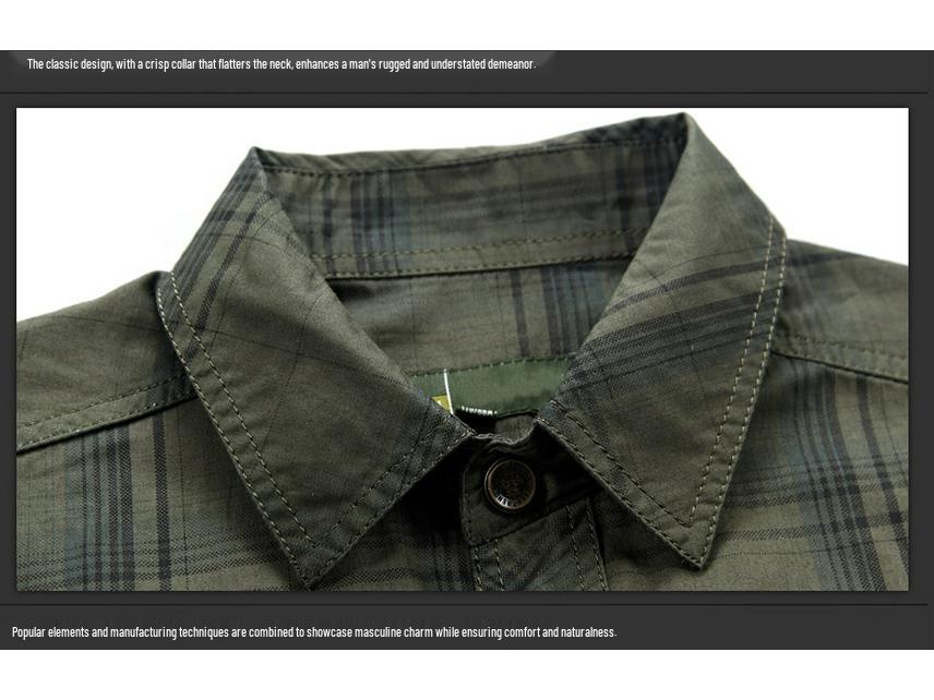 Cămașă de bumbac cu carouri largă pentru bărbați mărime plus 2024 - Casual și ușoară