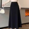 Hohe Taille Schlanker Langer Rock - Verdickt für Herbst/Winter 2025, Eleganter Stil