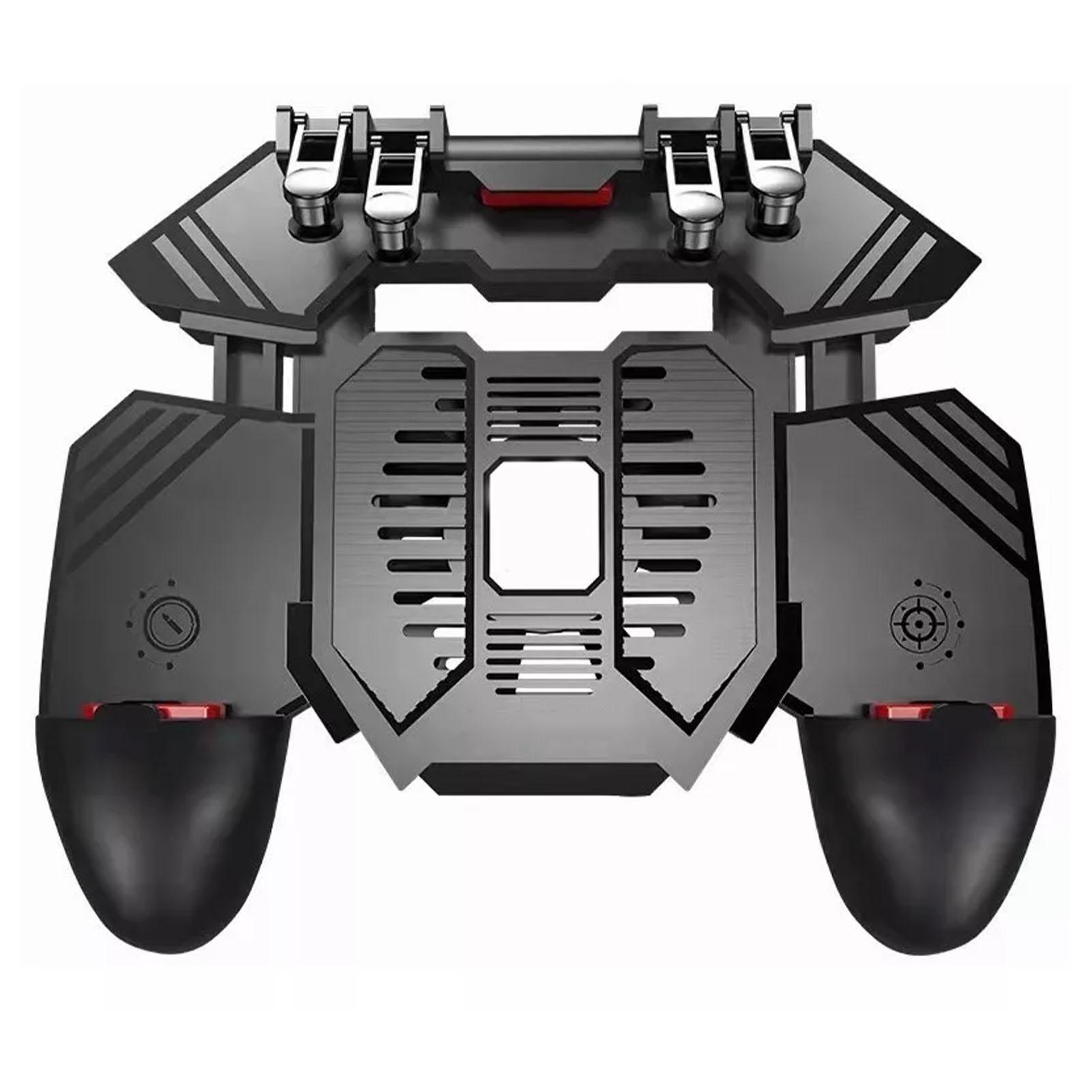 AK77 Six Finger Gamepad Mobile Controller 6 Finger with Fan For iPhone Android Shooter Triggers Fire Joystick Game pad