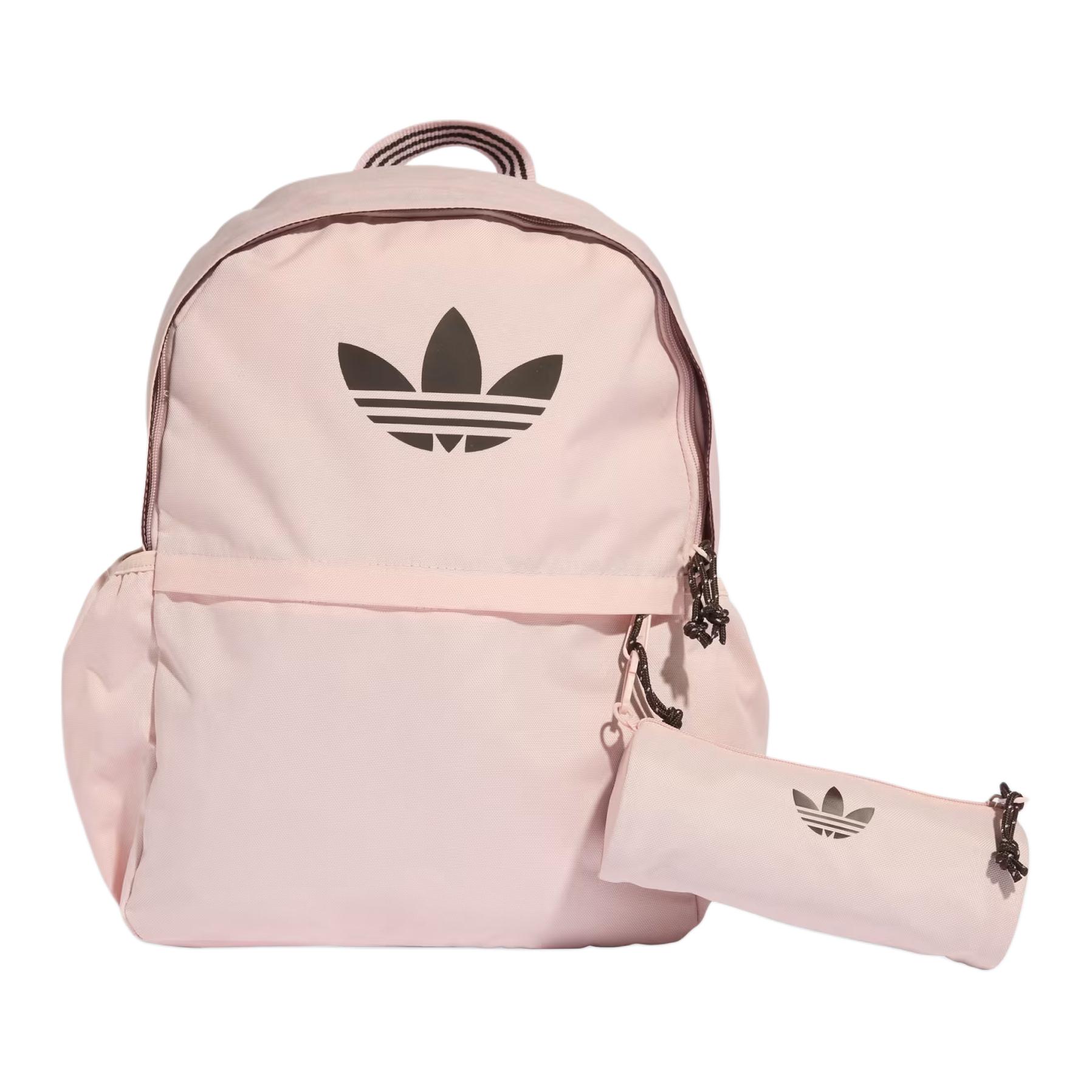 Adidas Originals Trefoil 18.72L Micro Logo Print Detachable Pencil Case Backpack Women Backpack Sand-Pink KE0104 Sand Pink