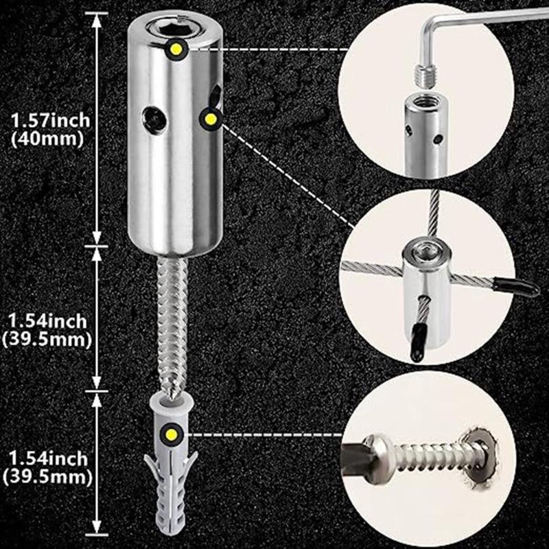 Adjustable 52 Inch Rust Proof Gardening Wire Rope Sturdy Plant Trellis System for Indoor Outdoor Vertical Growth