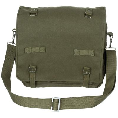Tysk Federal Strid Bomull Stor OD GRÖN [MFH] Väska, 100% Kanvas, 32x23x12cm, 8L, -