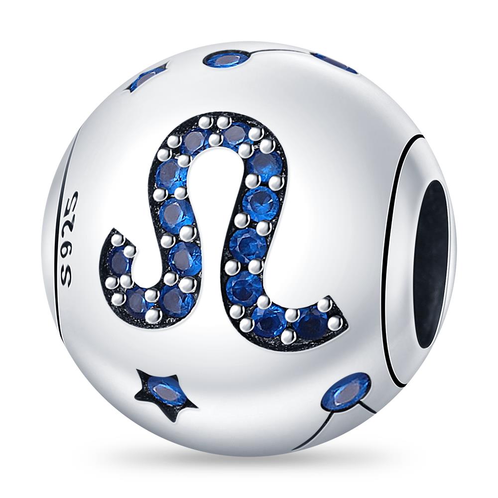 Charm Plata Authentic 12 constellation beads Water, Earth, Fire and wind round bead charm Compatible With 3MM bracelet key chain