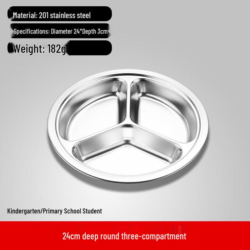 

304 Stainless Steel 3-Compartment Meal Tray