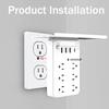 10-in-1 Wall Multi-Plug Outlet with Night Light,  Mountable Outlet Extender 8 AC Outlets, 4 USB Ports