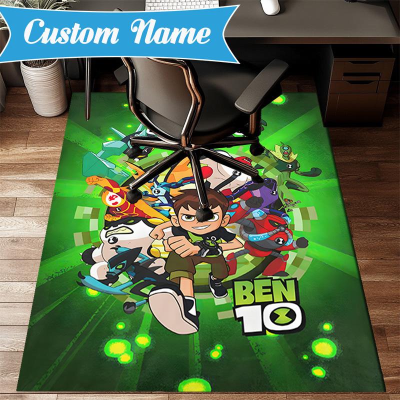 Custom Name Ben Alien Force Rug Game Carpet, Floor Mat for Bedroom Living Room Entryway Rug, Home Decor Idea Gift for Christmas birthday