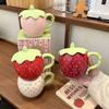 Strawberry Cup Ceramic High-value Mug Large-capacity Cute Water Cup Strange Birthday Gift for Girlfriends
