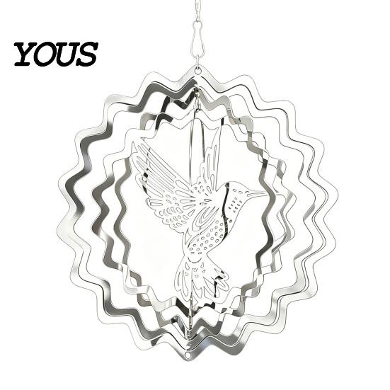 Outdoor Bird Scarer Stainless Steel Reflective Wind Spinners, Garden Decor, Sparkly Spinner, Devices Deterrent to Repellent Pendant Scare Birds
