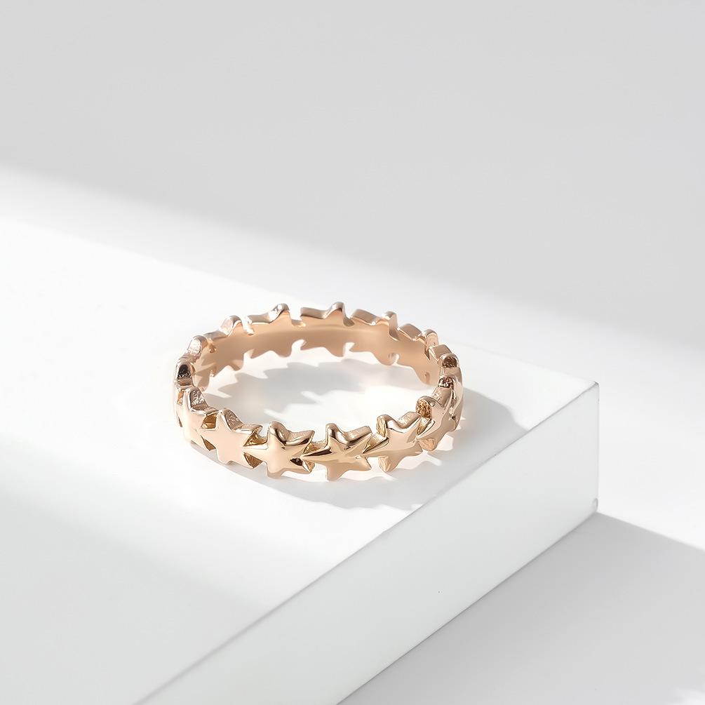 Stackable Titanium Steel Star Ring: Women's Unique Pinky Hand Jewelry