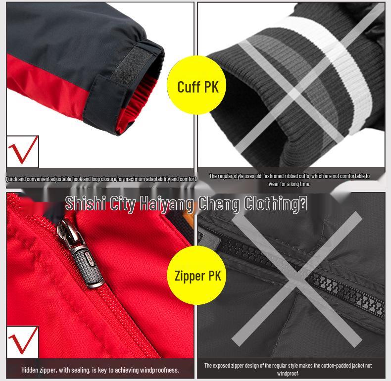 Men's Plus Size Hooded Winter Jacket: Thickened Velvet, Warm Cotton Coat for Outdoor Mountaineering