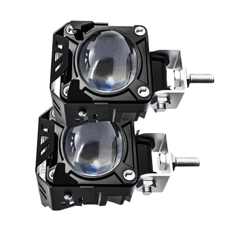 Motorcycle Headlight Dual Color White Yellow LED Spotlights Fog Lamp Driving Lamp For Motorcycle Truck Car SUV ATV Scooter 12V