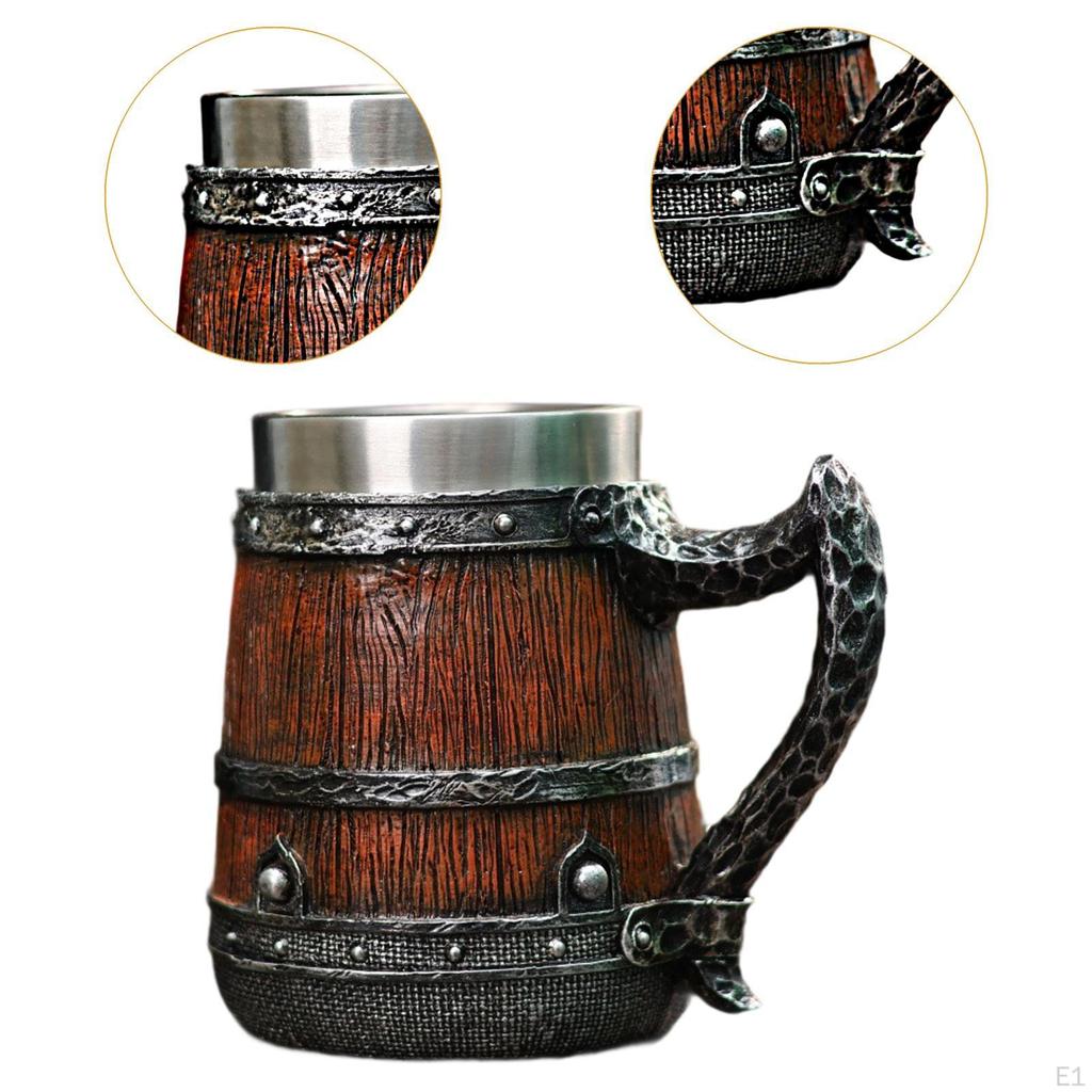 Bar Restaurant Mug Barrel Drinkware with Handle Coffee Medieval for Party