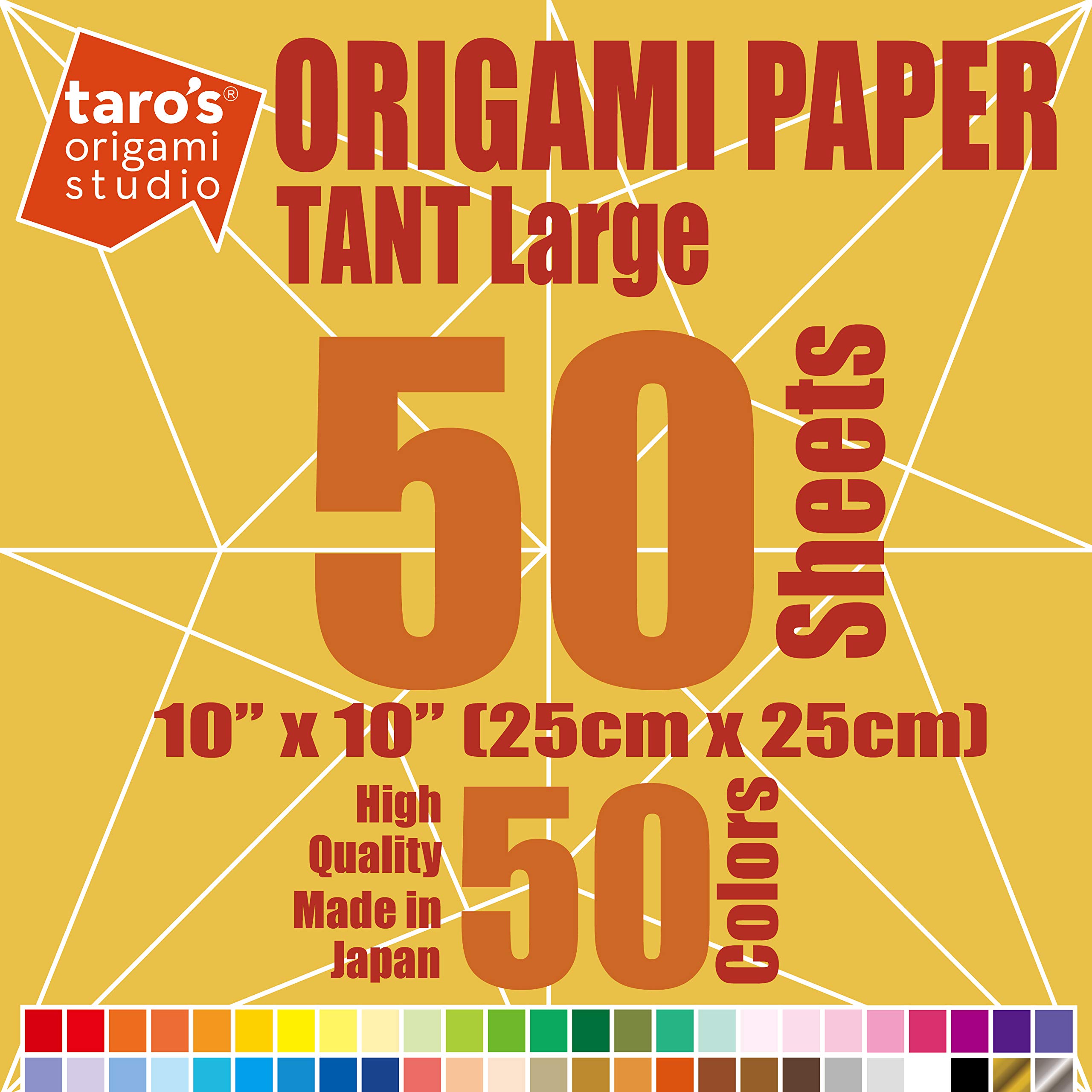 

Origami Studio Tanto 50 Set of 50 Square Premium Origami Paper for Beginners and Advanced Artists in Taro s Paper, Large, 25cm, Double-Sided Color,