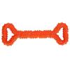 Brinquedo de Morder para Cães TPR Forma de Osso Bastão para Limpeza de Dentes Brinquedo Interativo Molar para Animais de Estimação Laranja