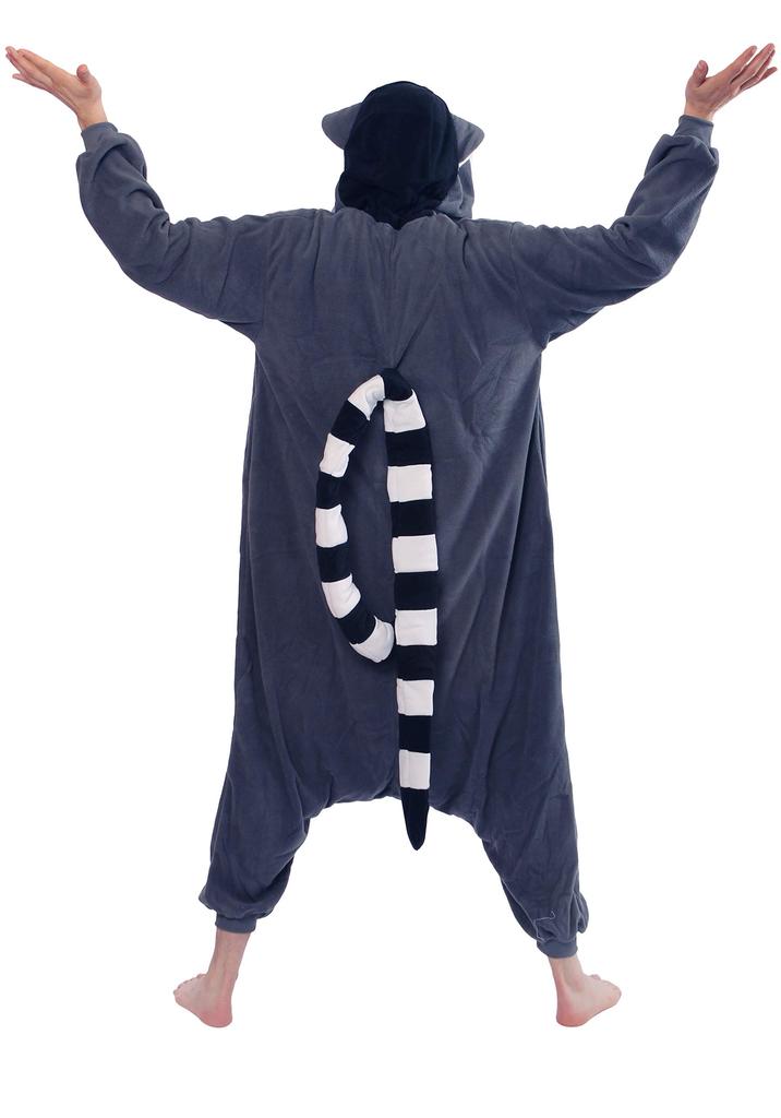 SAZAC Fleece Kigurumi One Size Fits 2749 Ring-Tailed Lemur, Adult, All,