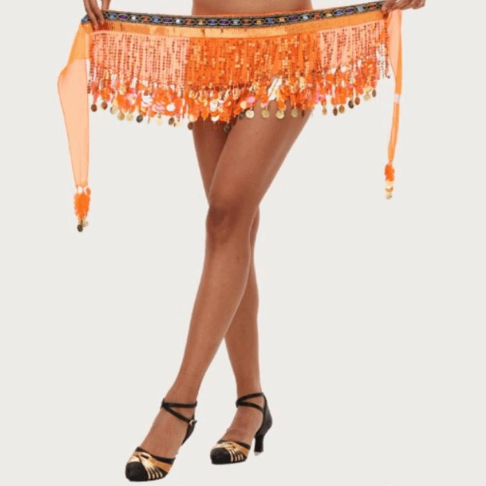 Creative Belly Dance Hip Scarf Glitter Sequins Hip Scarf Skirt Sequin Waist Chain Skirts Women