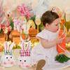 Cartoon Rabbit Easter Gift Bags Long Plush Ear Party Supplies Packaging Pouches Festival Pink Green Drawstring Bundle Bag