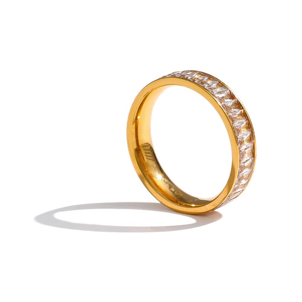 Yhpup Stainless Steel Cubic Zirconia Ring Fashion Jewelry Exquisite Wedding Engagement Finger Ring for Women Bijoux Femme Gift 6