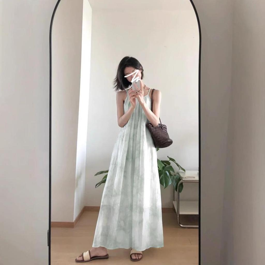 2024 Summer French Petite Sleeveless Mid-Length Slimming Dress for Women