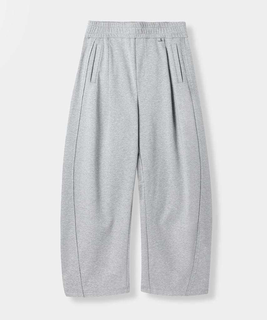 Dimiteulibeullaeg Vlad One-Pleat Curved Cutoff Sweatpants_Melange