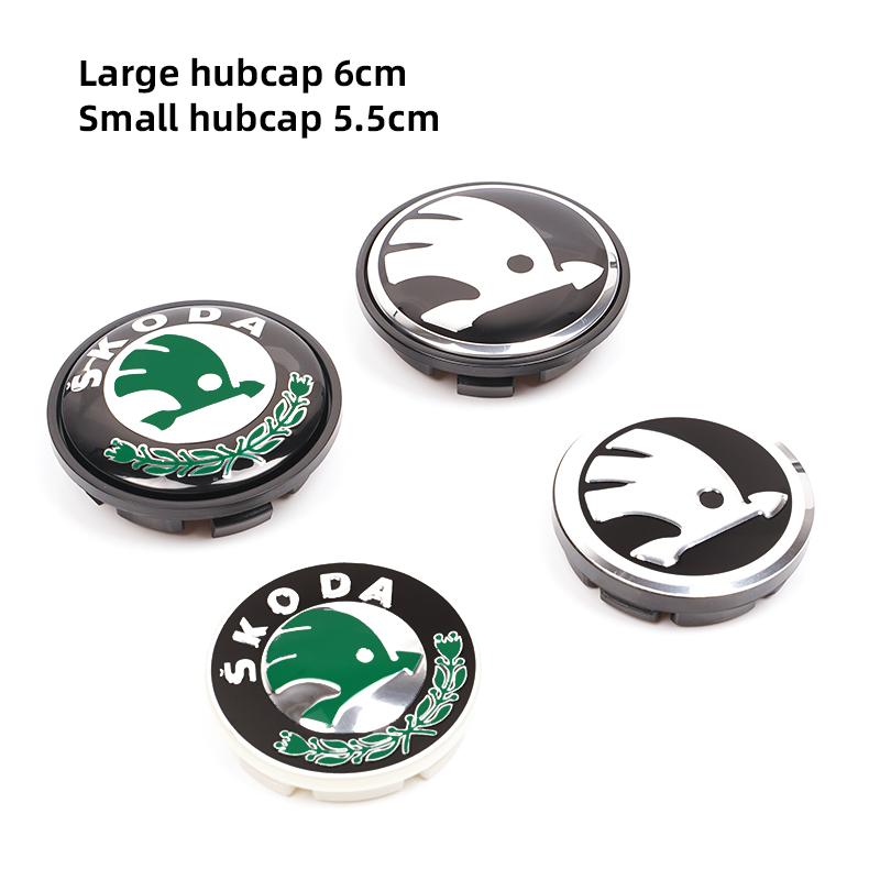 AAAAP1 4 Stück 55/65mm Auto Radnabenkappen Emblem Abdeckungen Für Skoda Octavia Superb Rapid Kodiaq Karoq Fabia Kamiq Enyaq Citigo Vision