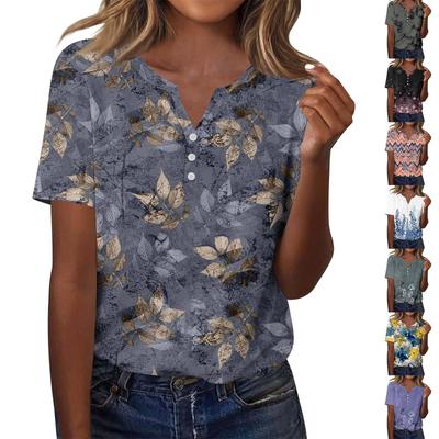 Women's Fashion Casual Short Sleeve Floral Print Top