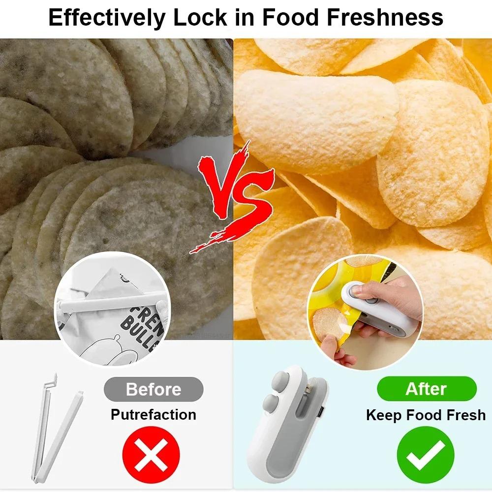 Rechargeable Bag Sealer 2 In1 Pack Sealing Machine Mini Heat Sealer  Refrigerator